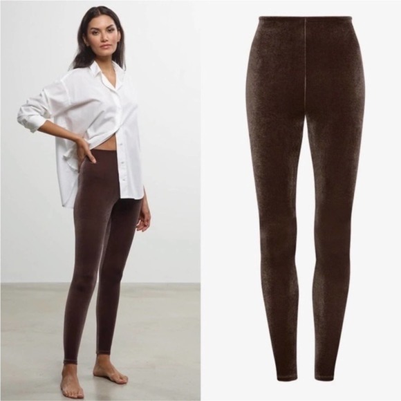 Commando Control Brown Velvet Leggings - Picture 1 of 8